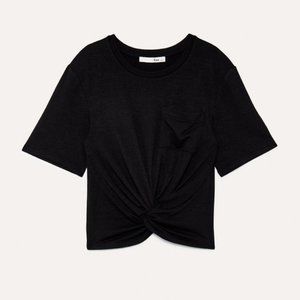 Wilfred Black Cropped Subah T-Shirt Aritzia LARGE
